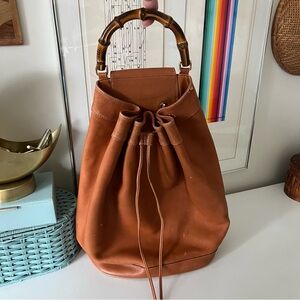 Gucci Brown Tan Crossbody Bag with Bamboo Handle